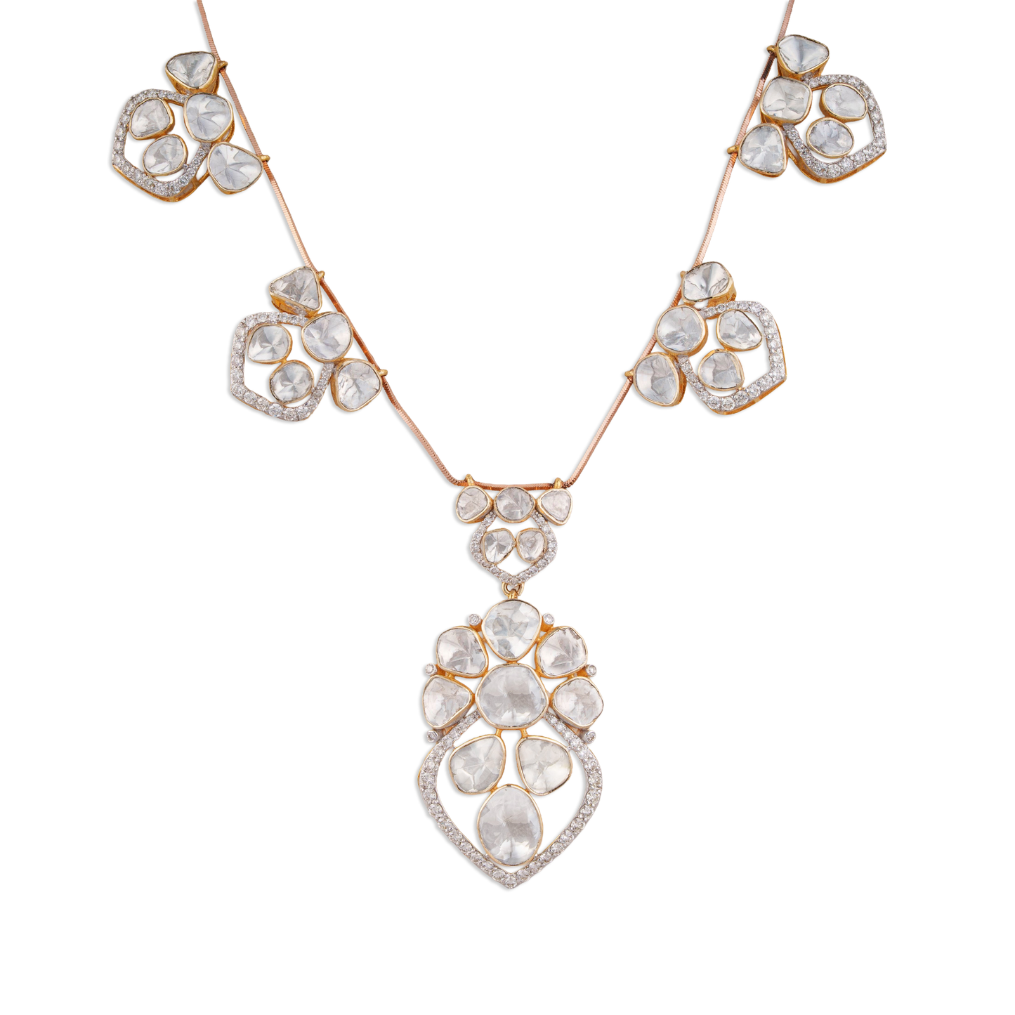 Maya Polki Pendant is a luxurious expression of traditional Indian fine jewellery