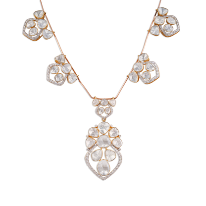 Maya Polki Pendant is a luxurious expression of traditional Indian fine jewellery