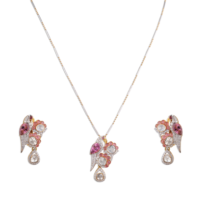 Padmaja Emerald Chain Pendant - Polki Jewellery