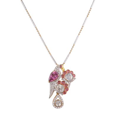 Padmaja Emerald Chain Pendant - Polki Jewellery
