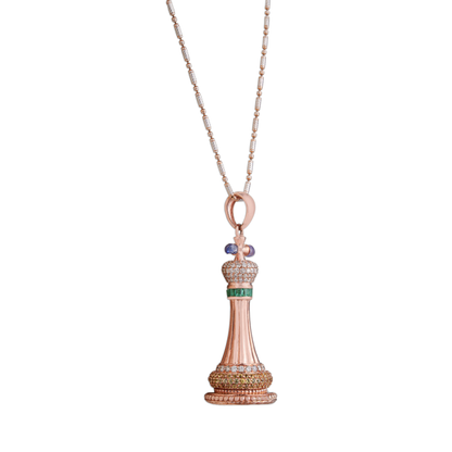 Rajprabha Polki  Chain Pendant – Luxury Bridal Jewellery | Jaipur Rajasthan Designer Polki Pendant