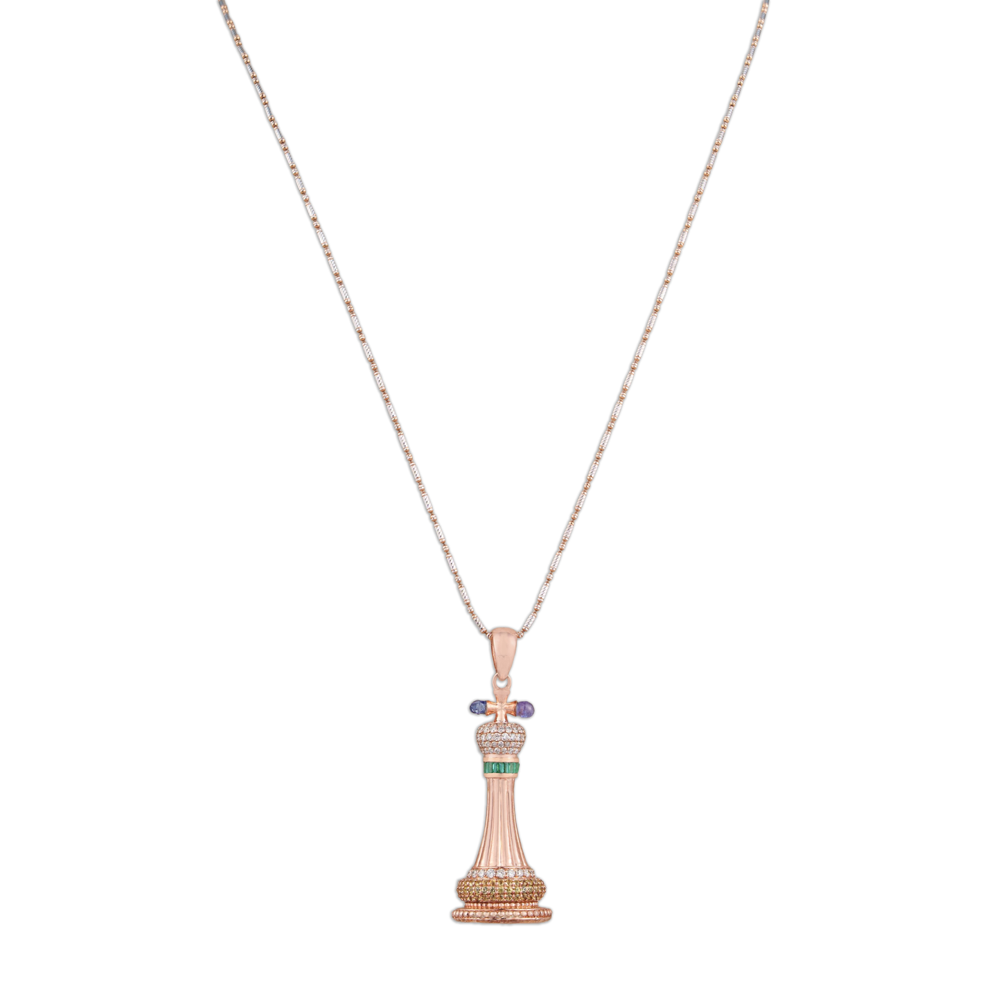 Rajprabha Polki  Chain Pendant – Luxury Bridal Jewellery | Jaipur Rajasthan Designer Polki Pendant
