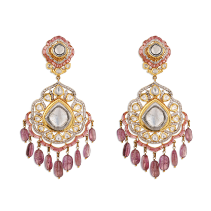 Gold Polki Diamond Earrings – 14K Gold Bridal Jewellery | Jaipur Rajasthan Heritage Statement