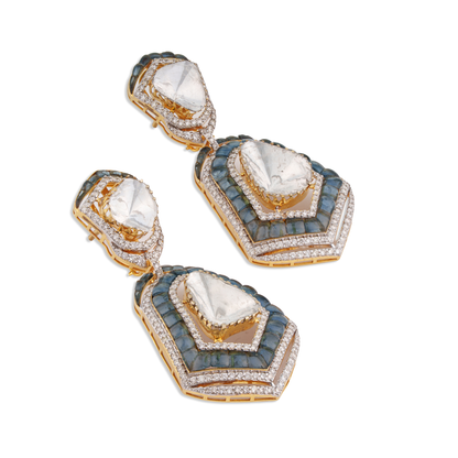 Suraiya Polki Earrings – 18K Gold Bridal Jewellery | Jaipur Rajasthan Heritage Wedding Design