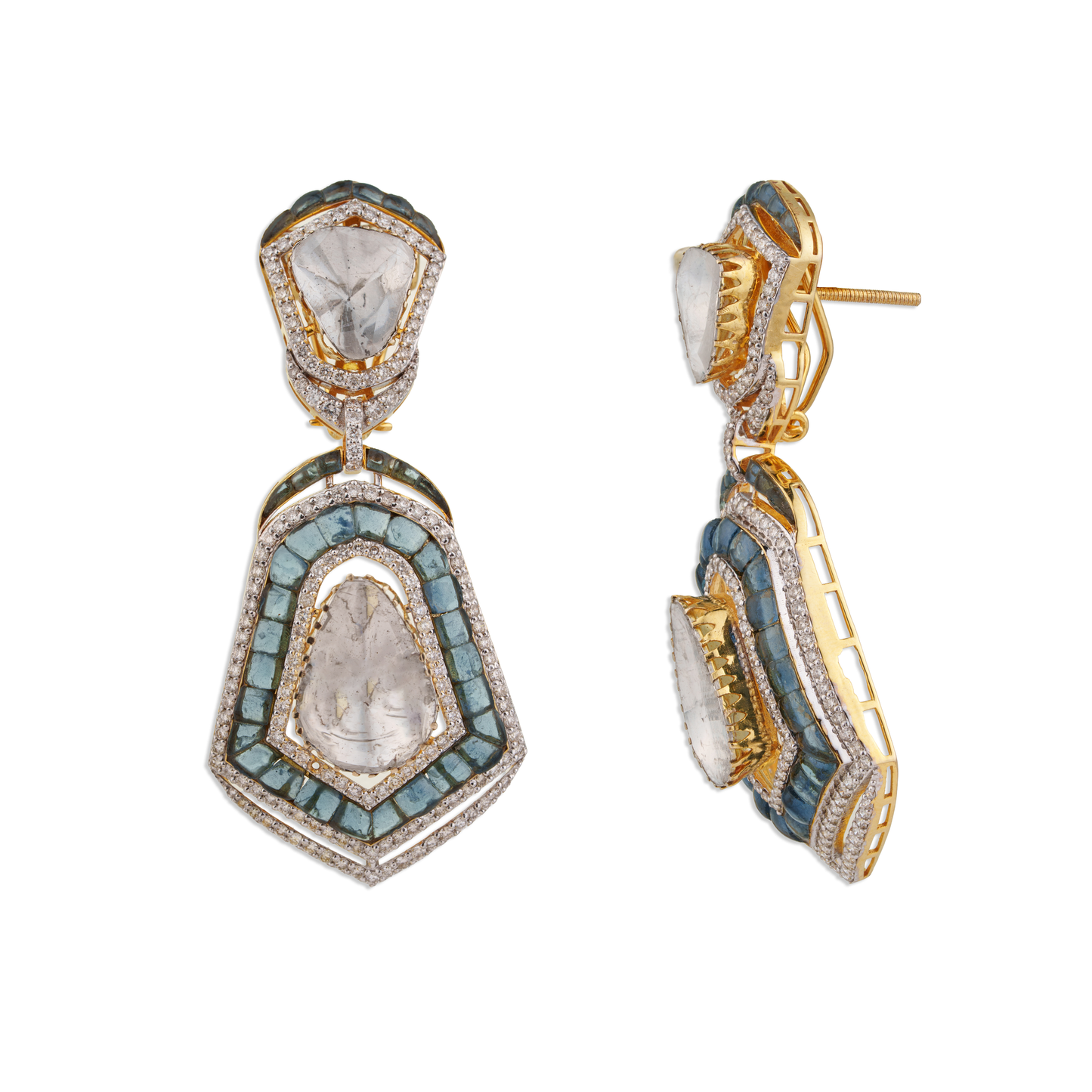 Suraiya Polki Earrings – 18K Gold Bridal Jewellery | Jaipur Rajasthan Heritage Wedding Design