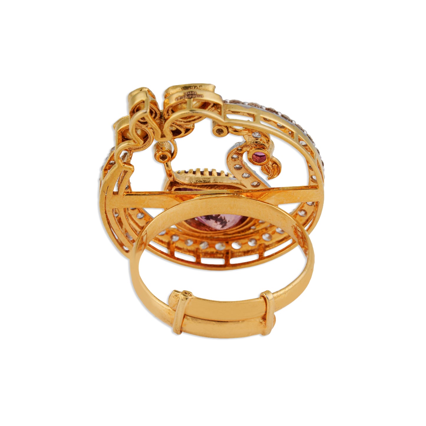 Peehu Polki Diamond Ring | Natural Polki & Pink Tourmaline Ring | Kala Johare
