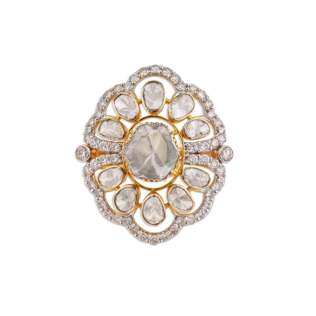 Sitara Classic Polki Diamond Ring | Natural Jaipur Polki Ring | Kala Johare