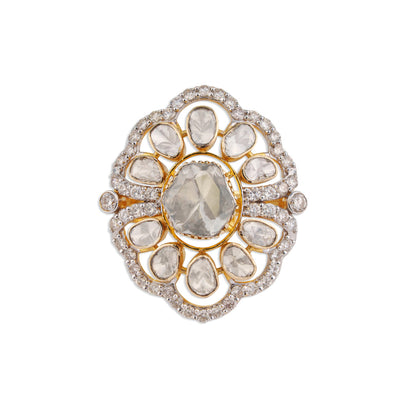 Sitara Classic Polki Diamond Ring | Natural Jaipur Polki Ring | Kala Johare