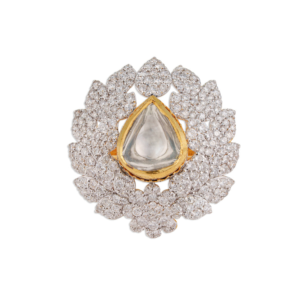 Kamal Grand Polki Lotus Ring | Natural Jaipur Polki Diamond Ring | Kala Johare