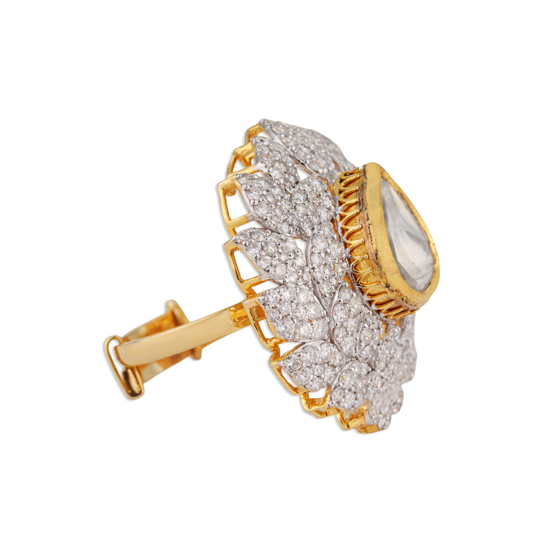 Kamal Grand Polki Lotus Ring | Natural Jaipur Polki Diamond Ring | Kala Johare