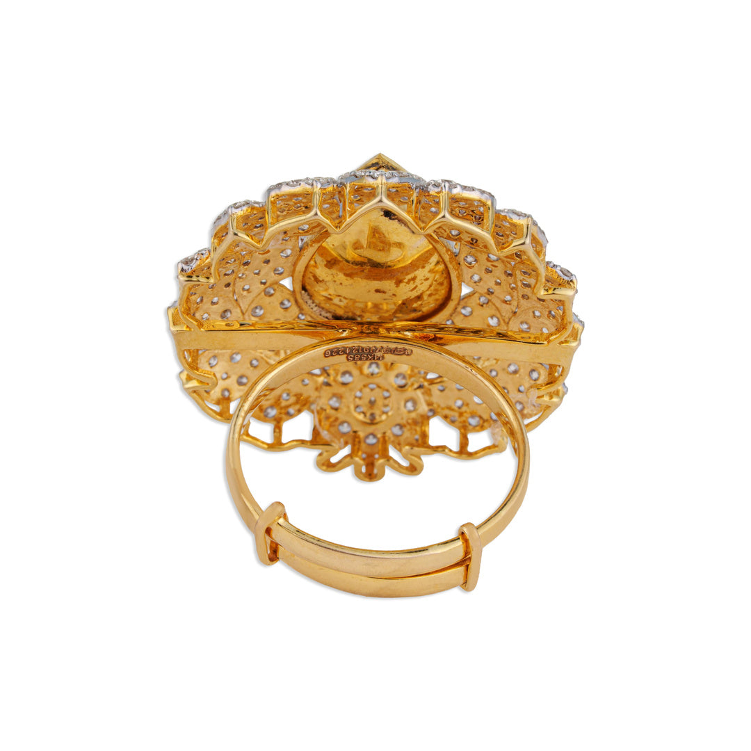 Kamal Grand Polki Lotus Ring | Natural Jaipur Polki Diamond Ring | Kala Johare