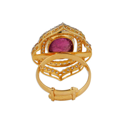 Mehraab Pink Tourmaline Mughal Arch Diamond Ring | Natural Tourmaline & Diamond Ring | Kala Johare