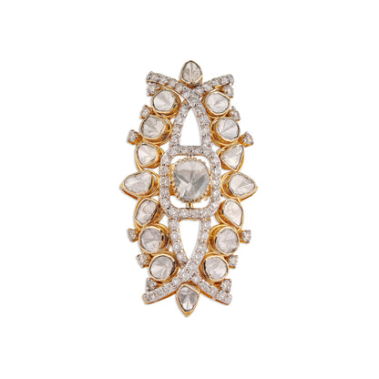 Naav Grand Polki Marquise Dome Ring | Natural Jaipur Polki Diamond Ring | Kala Johare