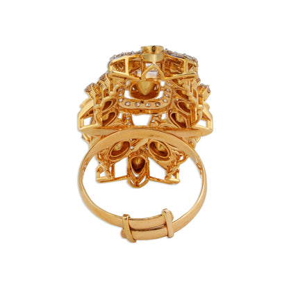 Naav Grand Polki Marquise Dome Ring | Natural Jaipur Polki Diamond Ring | Kala Johare