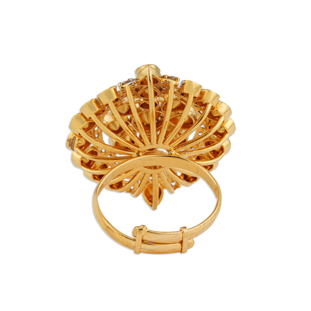 Suraj Grand Polki Sunburst Dome Ring | Natural Jaipur Polki Diamond Ring | Kala Johare