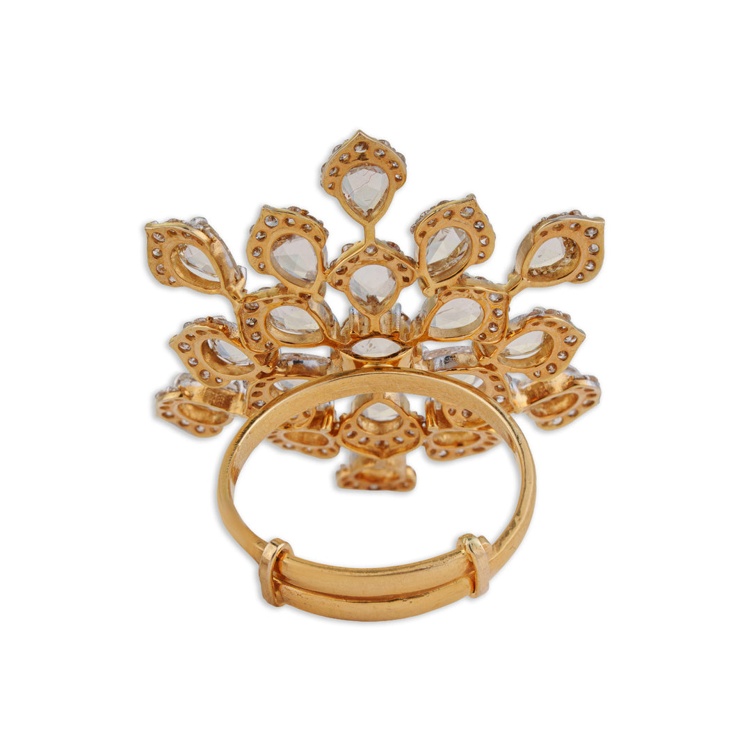 Tara Grand Rose-Cut Diamond Snowflake Cluster Ring | Natural Rose-Cut Diamond Ring | Kala Johare