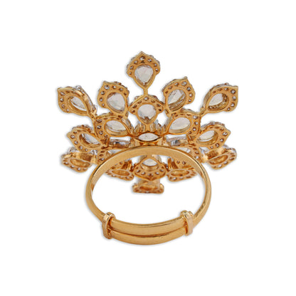 Tara Grand Rose-Cut Diamond Snowflake Cluster Ring | Natural Rose-Cut Diamond Ring | Kala Johare
