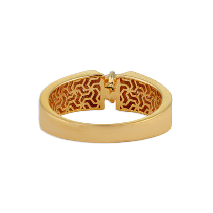 Rudra Men's Solitaire Diamond Flat Band Ring | Brilliant Diamond & Yellow Gold Men's Ring | Kala Johare