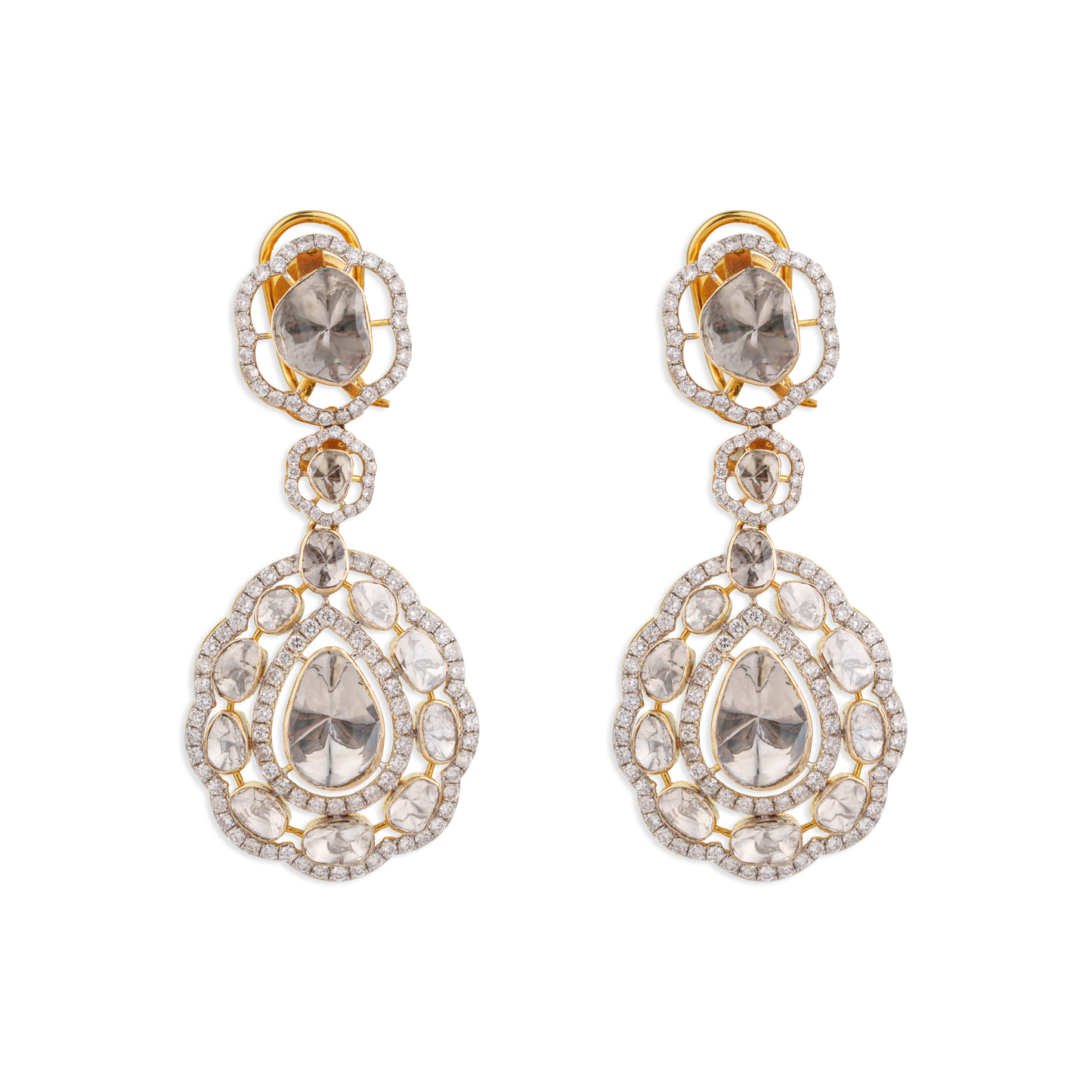 Mayurika Polki Earrings – 18K Gold Bridal Jewellery | Rajasthan Jaipur Peacock-Inspired Heritage Design