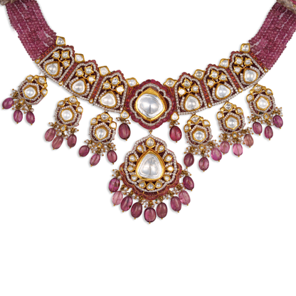 Taabir Polki Choker – Jaipur Polki & Diamond Bridal Collar | Pearl Choker Necklace