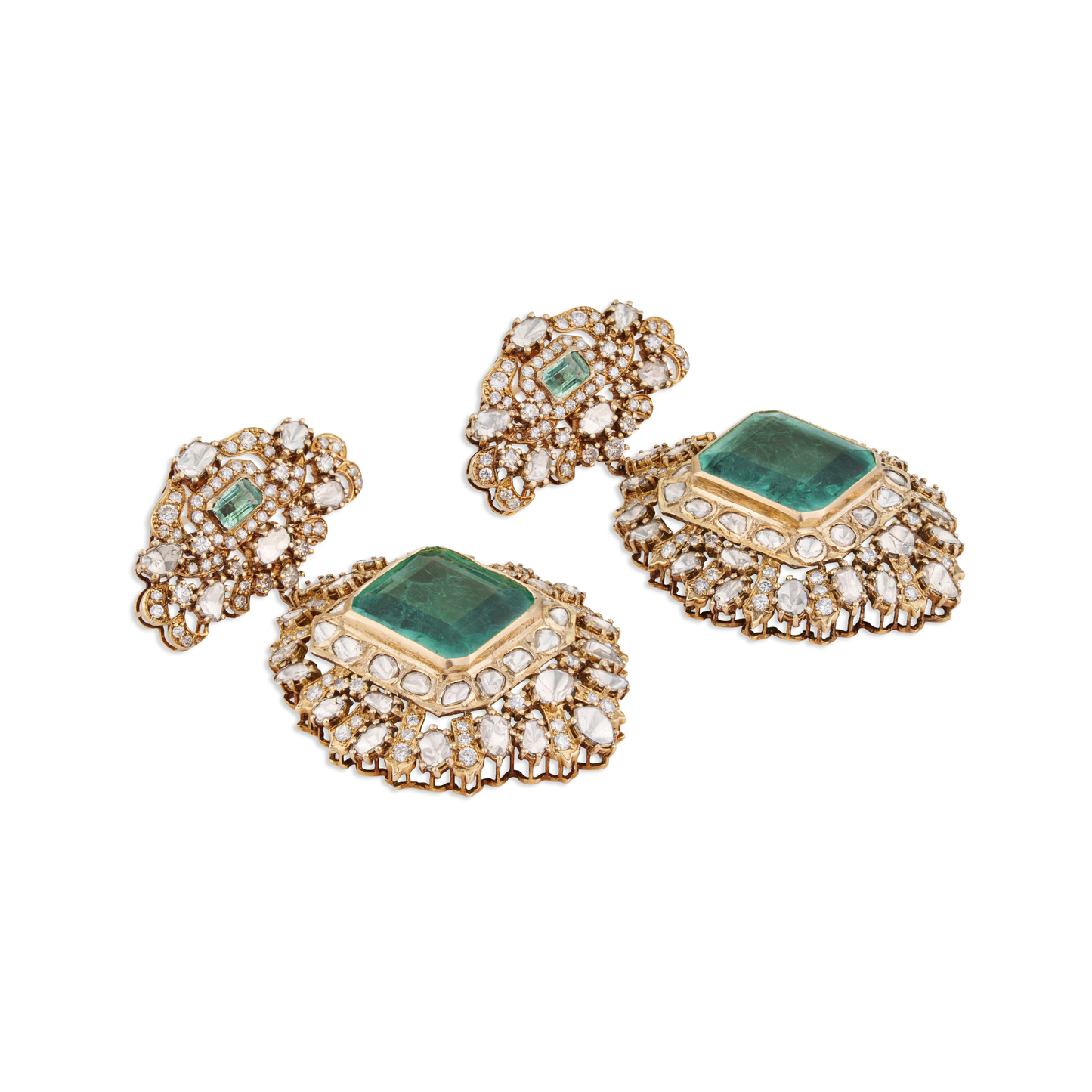Tajsi Polki Earrings – 14K Gold Bridal Jewellery | Jaipur Rajasthan Heritage Elegance Design