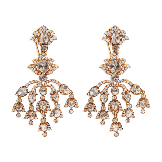 Vibhuti Firoz Turquoise Gold Earrings – 18K Gold Bridal Jewellery | Jaipur Rajasthan Heritage Gemstone Design