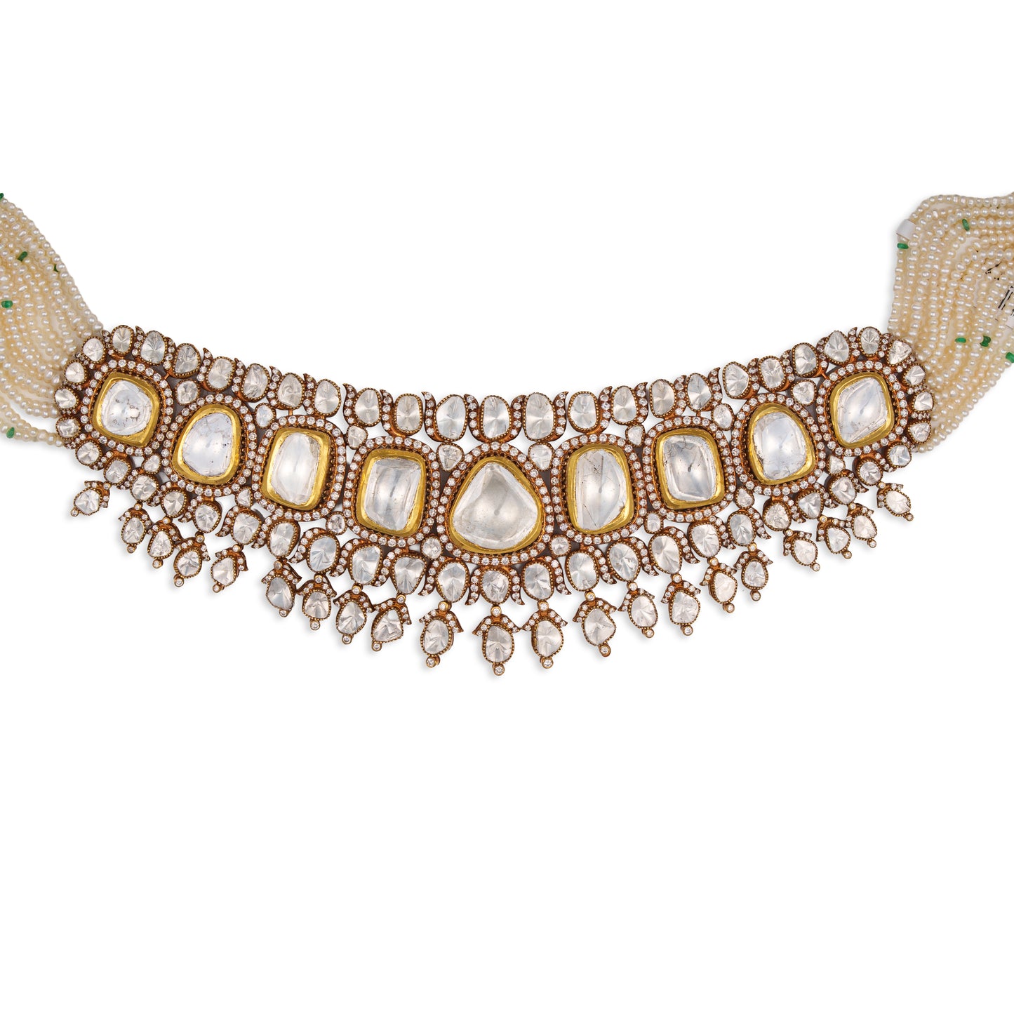 Vilayati Polki Choker – 14K Gold Jaipur Polki Diamond Jewellery | Rajasthan Royal Bridal Statement Necklace