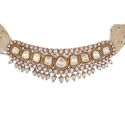Vilayati Polki Choker – 14K Gold Jaipur Polki Diamond Jewellery | Rajasthan Royal Bridal Statement Necklace
