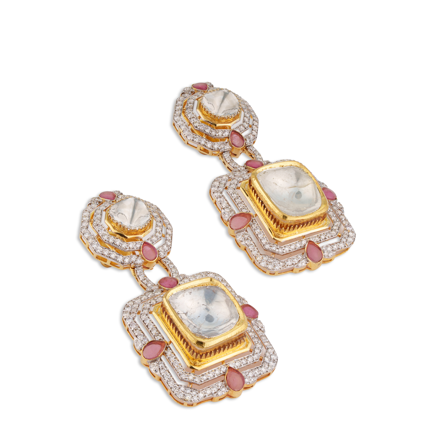 Zoya Jadau Polki Earrings – 18K Gold Royal Bridal Jewellery | Jaipur Rajasthan Heritage Design
