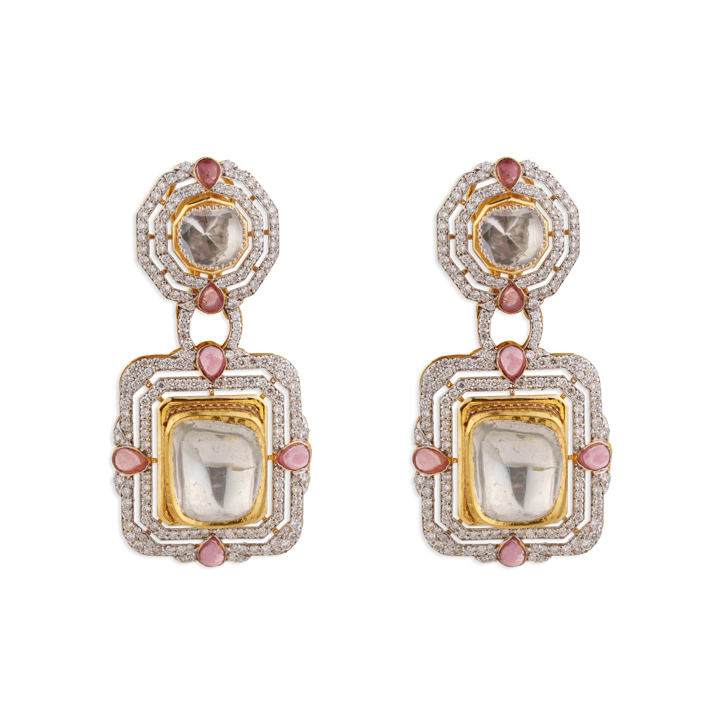 Zoya Jadau Polki Earrings – 18K Gold Royal Bridal Jewellery | Jaipur Rajasthan Heritage Design