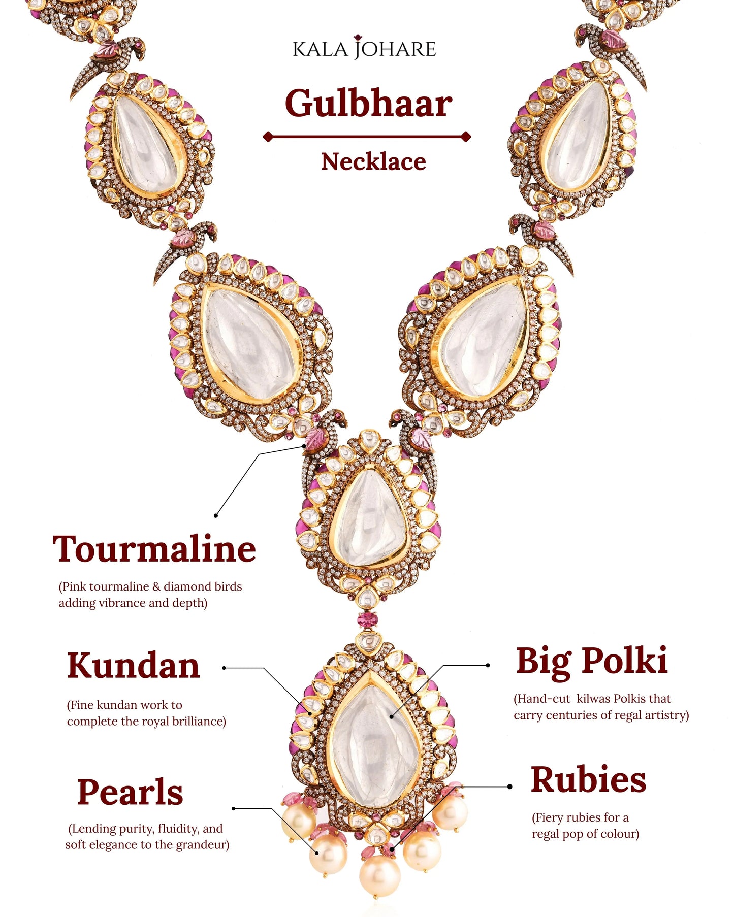 Gulbhaar Big Polki Necklace - Diamond jewellery